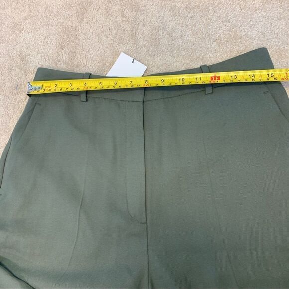ZARA khaki green high waisted menswear pants Sz L NWT - Picture 6 of 10